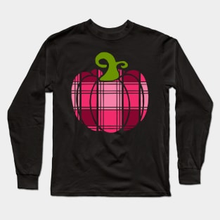 Pink Plaid Pumpkin Long Sleeve T-Shirt